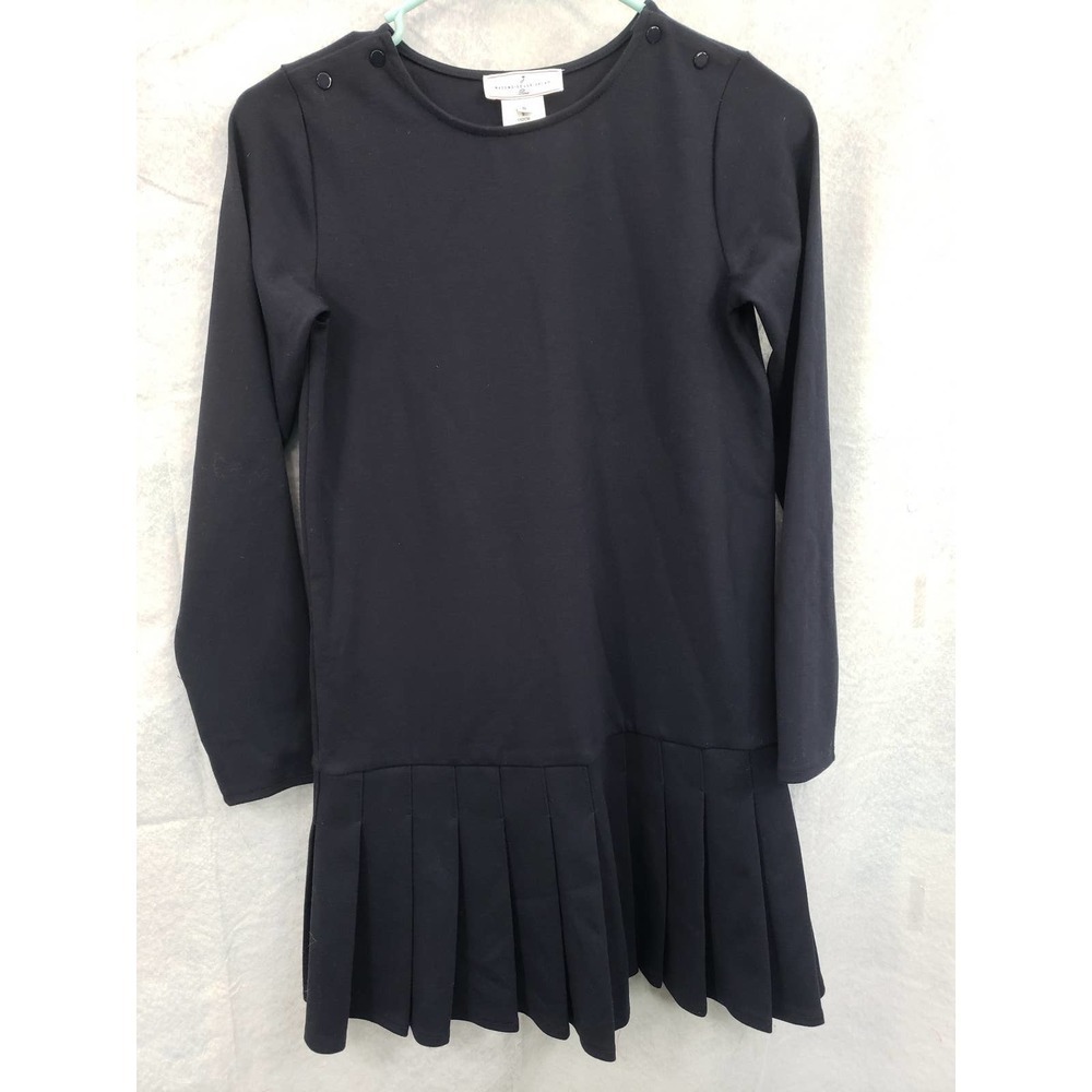Mademoiselle Jacobi black size small Long sleeved dress. 31" long. pleat skirt.